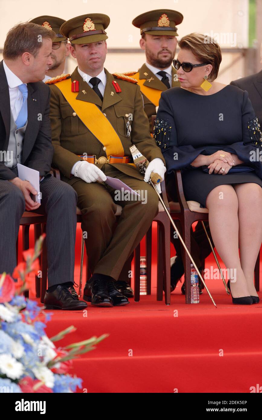 Lussemburgo primo Ministro Xavier Bettel, Principe Guillaume di Lussemburgo e Granduchessa Maria Teresa di Lussemburgo Foto di ABACAPRESS.COM Foto Stock