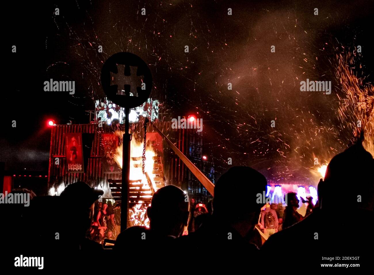 Atmosfera generale durante il festival all'aperto Hellfest il 23 giugno 2019 a Clisson, Francia Foto di Julien Reynaud/APS-Medias/ABACAPRESS.COM Foto Stock