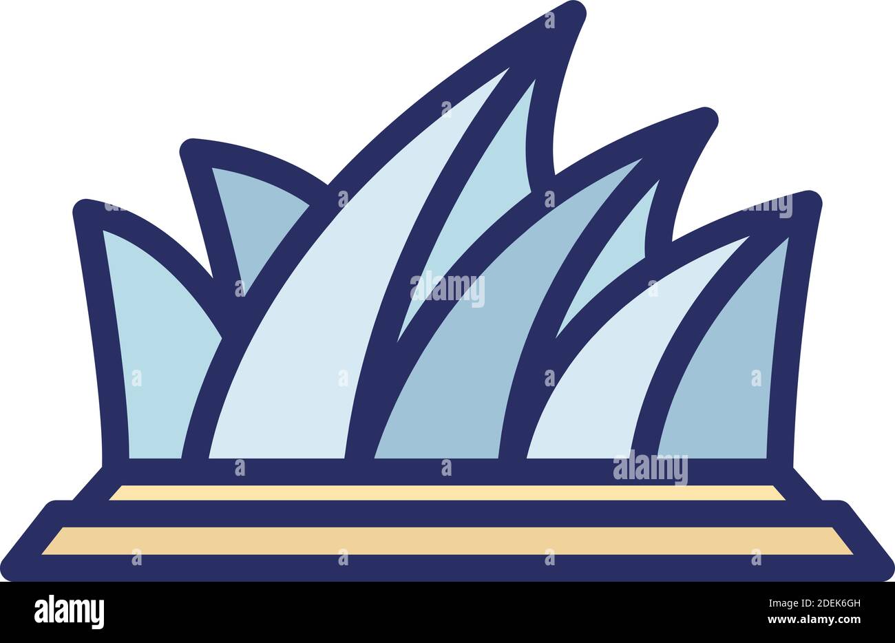 Sydney Opera House, Australia, Sydney Opera, icone vettoriali completamente modificabili Illustrazione Vettoriale