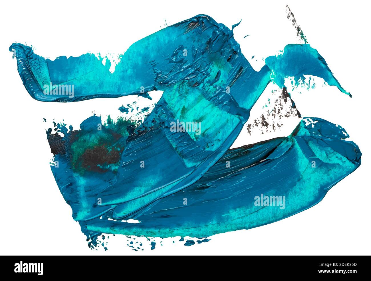 Modello a zig-zag a strisce di olio isolato disegnato a mano con colore turchese intenso e illustrazione vettoriale esp 10. Illustrazione Vettoriale