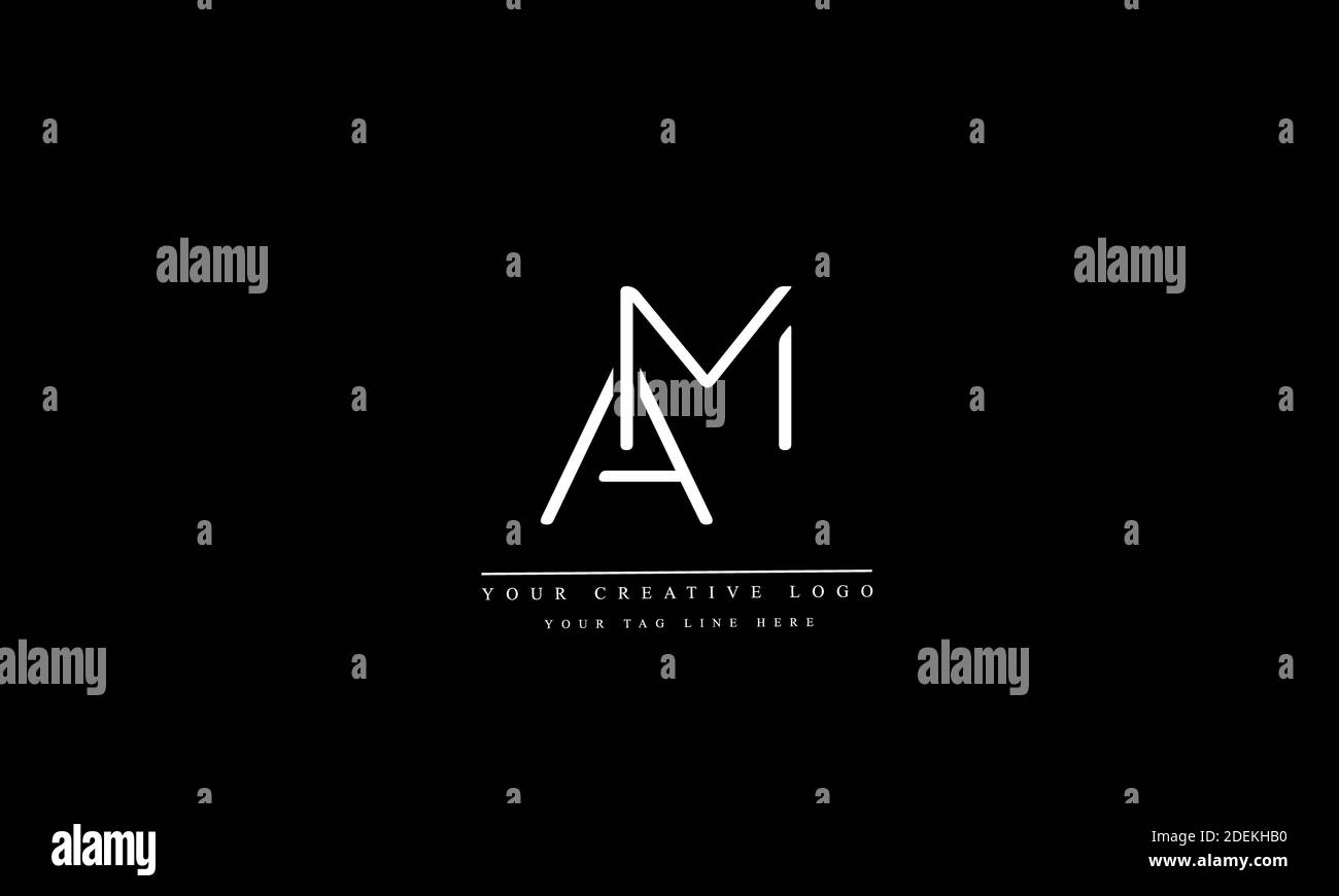 AM, ma, A, M modello monogramma vettoriale astratto Foto Stock