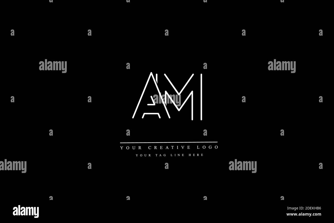 AM, ma, A, M modello monogramma vettoriale astratto Foto Stock