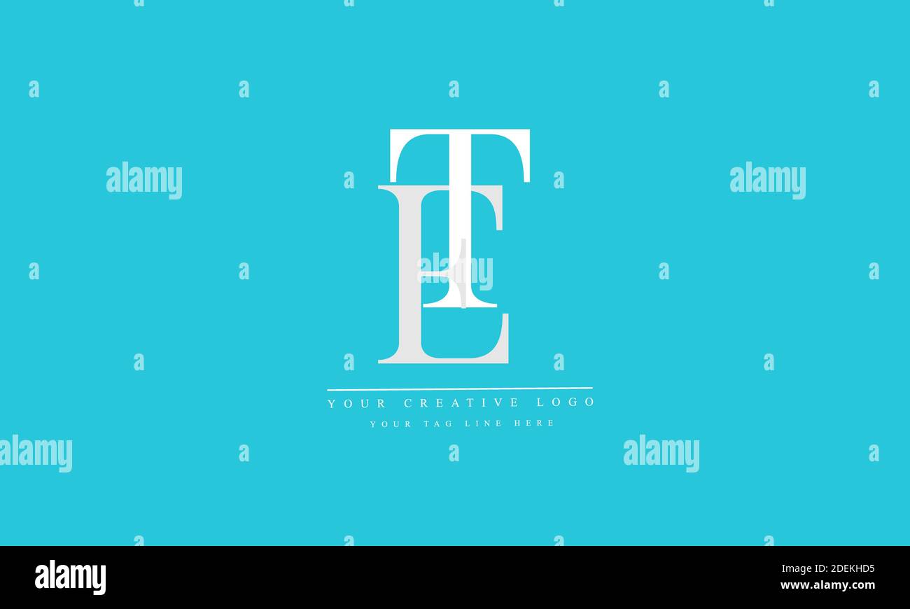 Modello monogramma con logo vettoriale astratto TE ET T E. Foto Stock