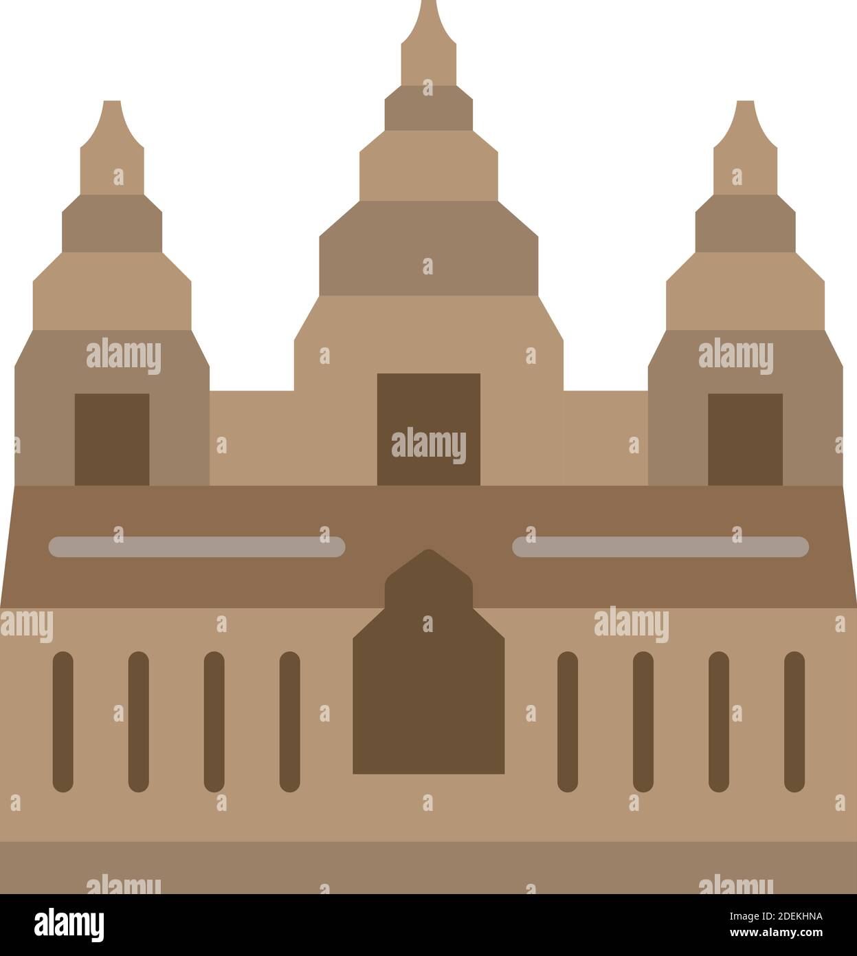 Angkor Wat, Cambogia, thom, tempio di pietra icone vettoriali completamente editabili Illustrazione Vettoriale