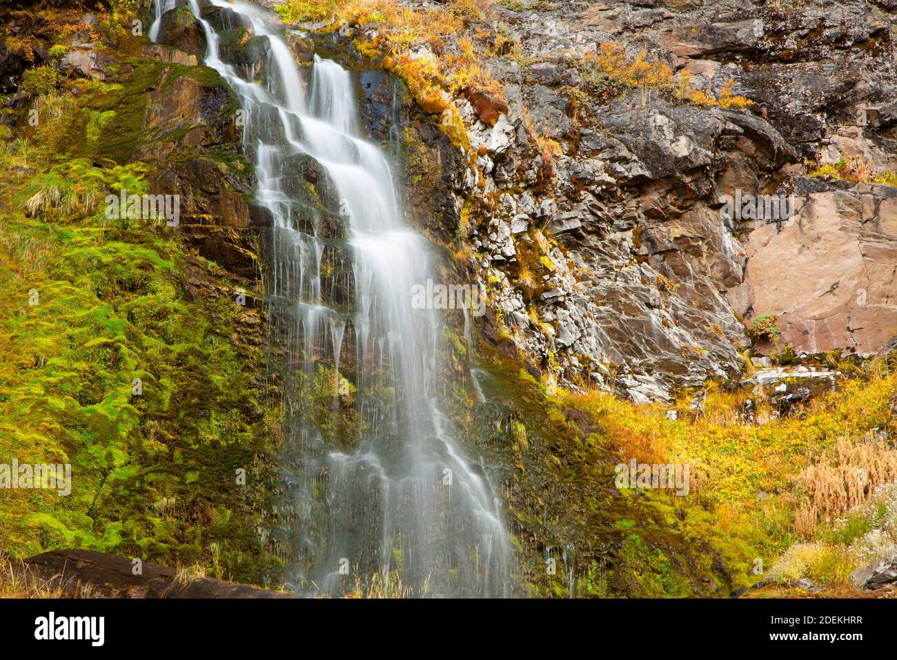 Cascate Plaikni, Crater Lake National Park, Volcano Legacy National Scenic Byway, Oregon Foto Stock
