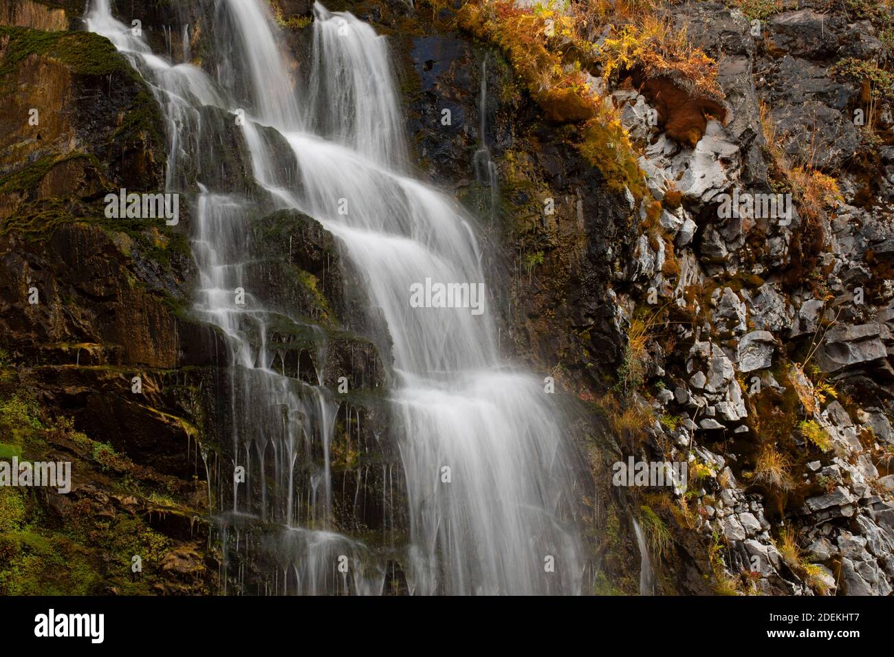 Cascate Plaikni, Crater Lake National Park, Volcano Legacy National Scenic Byway, Oregon Foto Stock