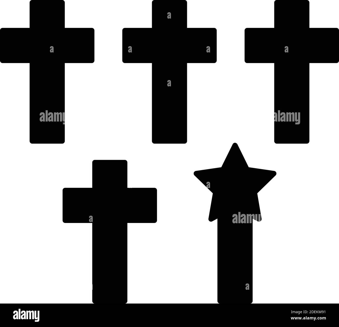 Cimitero americano, Normandia, Francia, Memorial Illustrazione Vettoriale