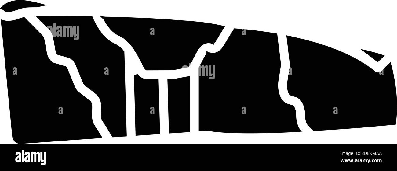 White Cliffs, dover, Gran Bretagna, Inghilterra icone vettoriali completamente modificabili Illustrazione Vettoriale
