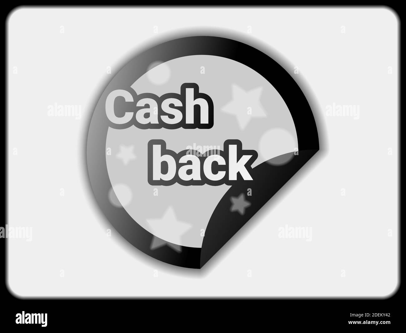 Logo. Adesivo cashback. Illustrazione vettoriale, segno, simbolo Illustrazione Vettoriale