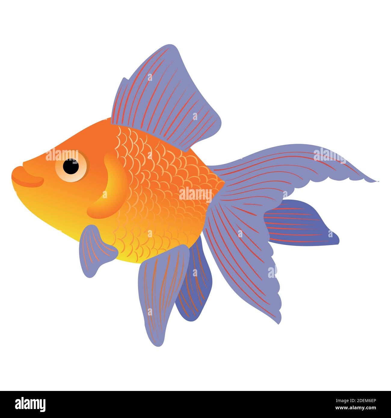 Illustrazione vettoriale di un pesce dorato. Illustrazione Vettoriale