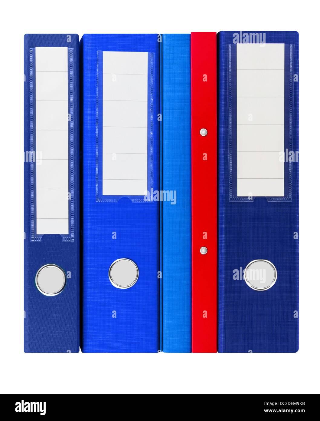 Diverse cartelle di file isolate su sfondo bianco Foto Stock