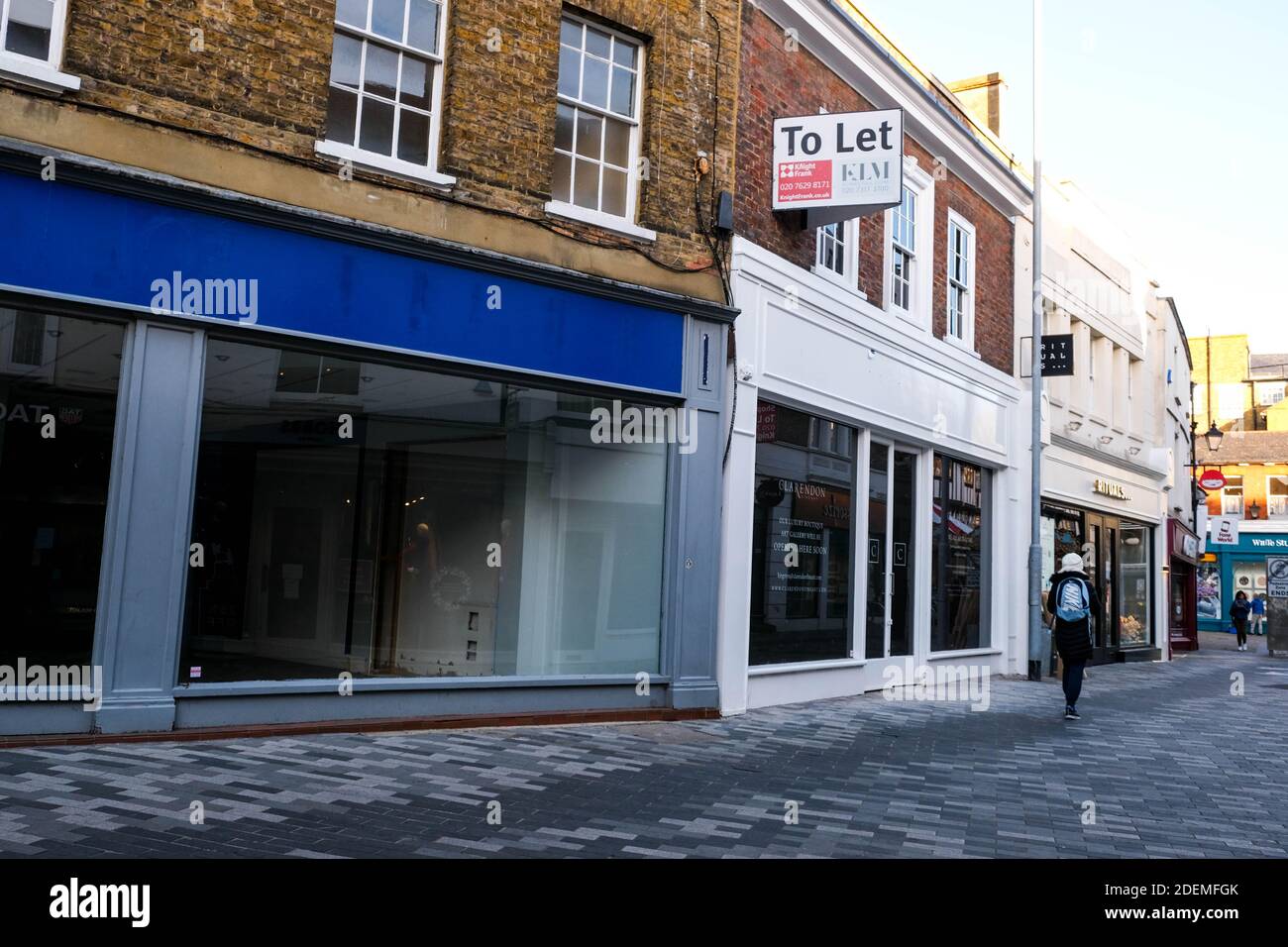 Londra UK, dicembre 01 2020, i negozi Empty Retail High Street si chiudono a causa di fallire aziendali Covid-19 Foto Stock