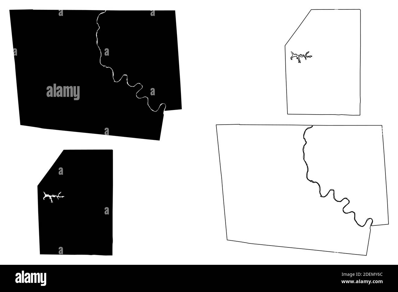 Bradford e Butler County, Commonwealth della Pennsylvania (Stati Uniti, Stati Uniti d'America, Stati Uniti, Stati Uniti, Stati Uniti) mappa vettoriale, sket scarabocchio Illustrazione Vettoriale