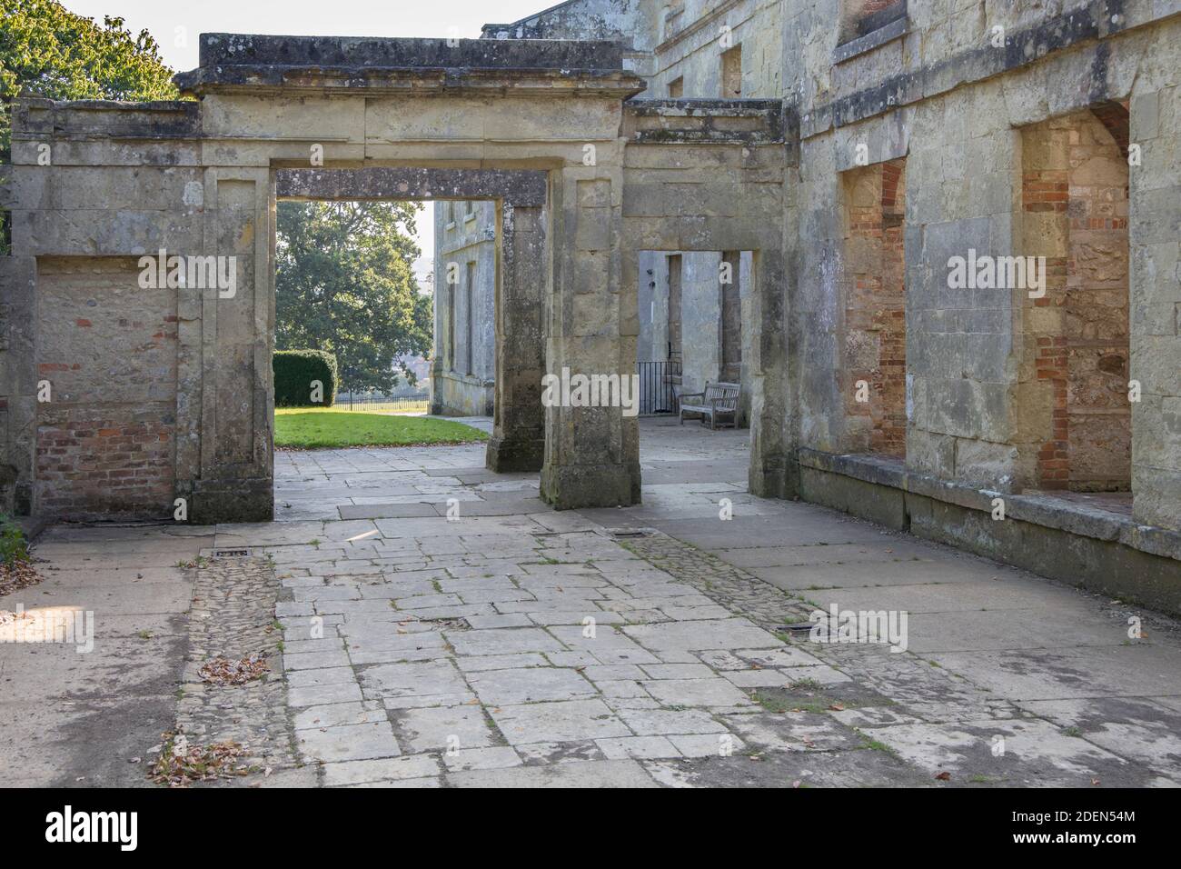 le rovine di appuldurcombe casa sull'isola di wight Foto Stock