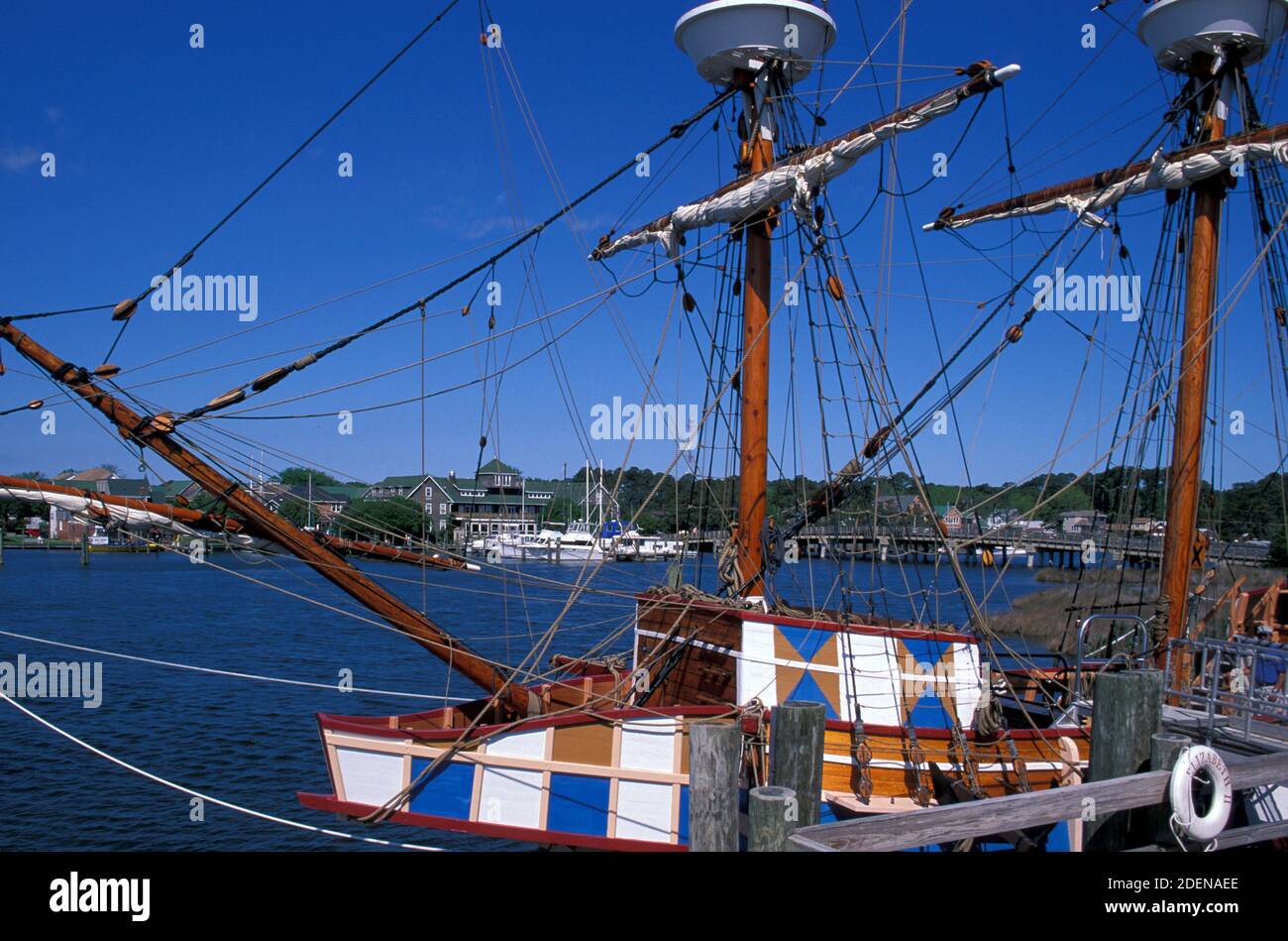 USA, Deep South, Southeast, Dixie, North Carolina, osate County, Outer Banks, Roanoke Island, Ship Elizabeth II, Festival Park Foto Stock