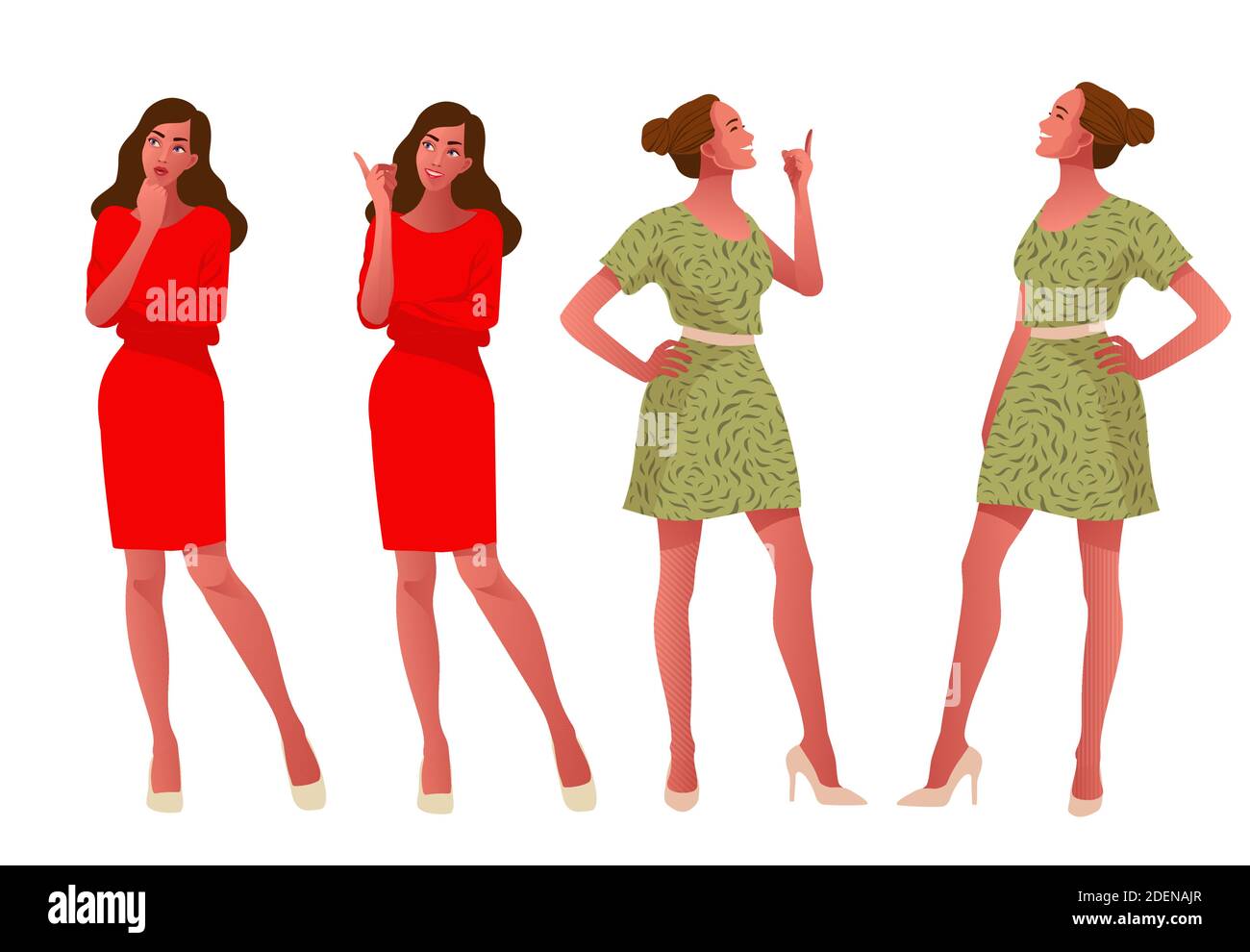 Pensando ragazza. Bella faccia, con punto interrogativo Illustrazione Vettoriale