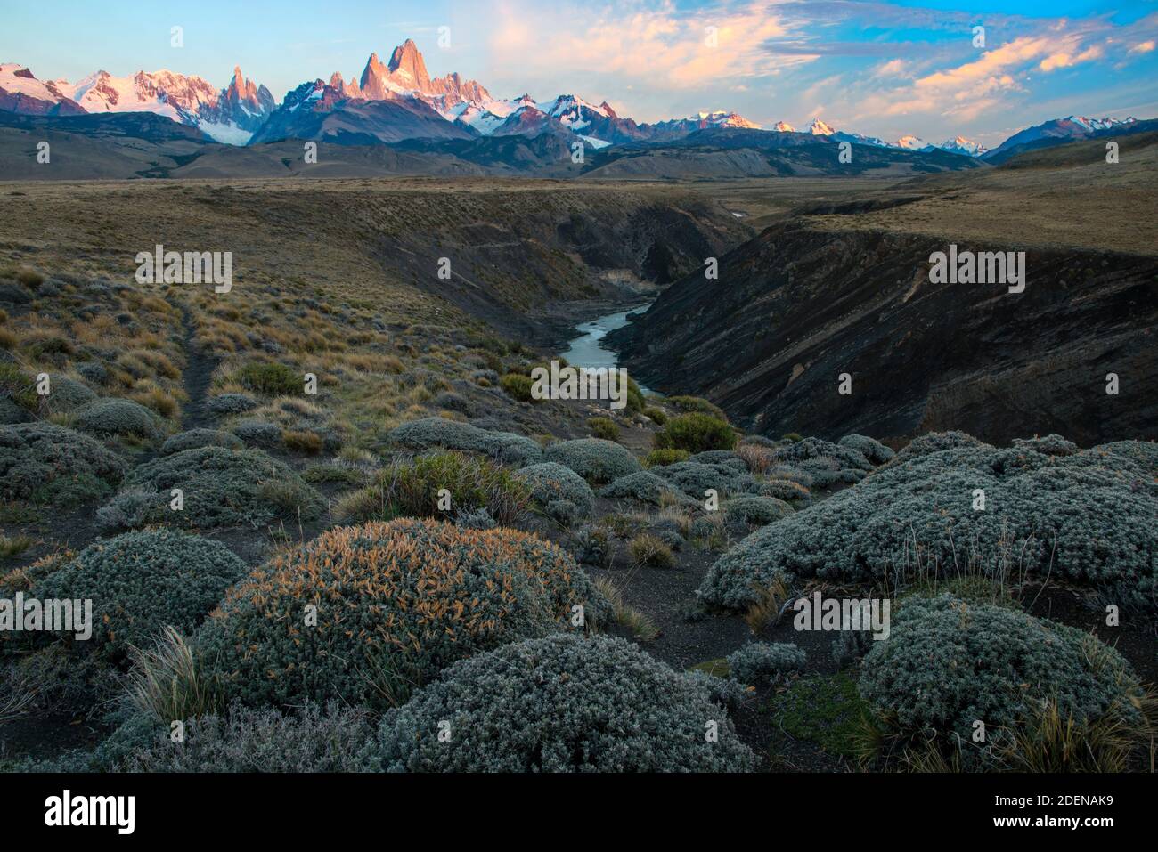 Sud America, Patagonia, Argentina, Los Glaciares National Park, Monte Fitz Roy Foto Stock