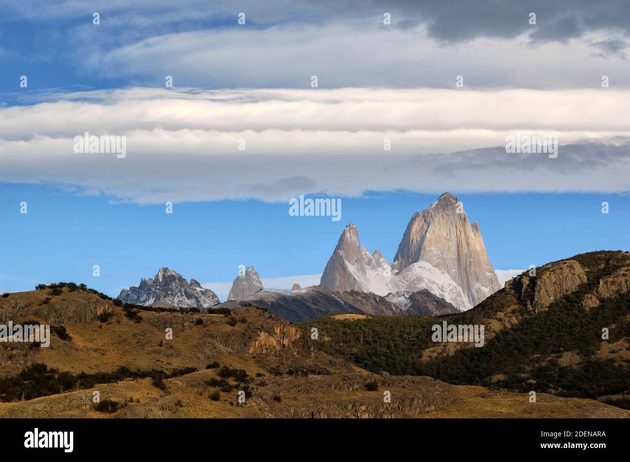 Sud America, Patagonia, Argentina, Los Glaciares, Parco Nazionale, Monte Fitz Roy, UNESCO, Patrimonio Mondiale Foto Stock