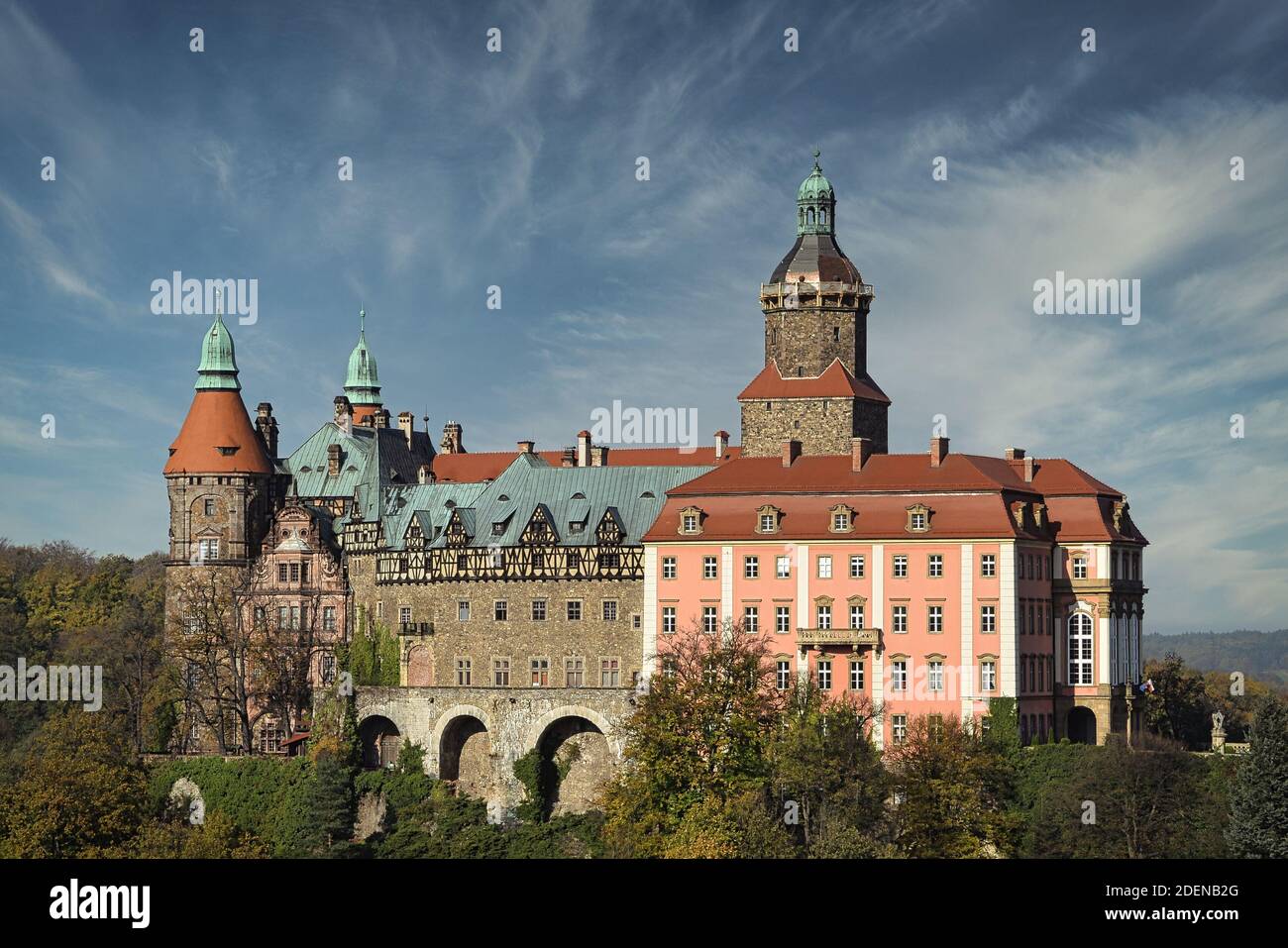 Il Castello di Ksiaz è uno dei più grandi castelli della Polonia e dell'Europa. Foto Stock