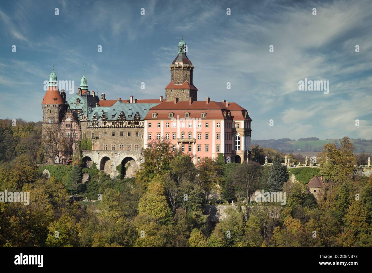 Il Castello di Ksiaz è uno dei più grandi castelli della Polonia e dell'Europa. Foto Stock