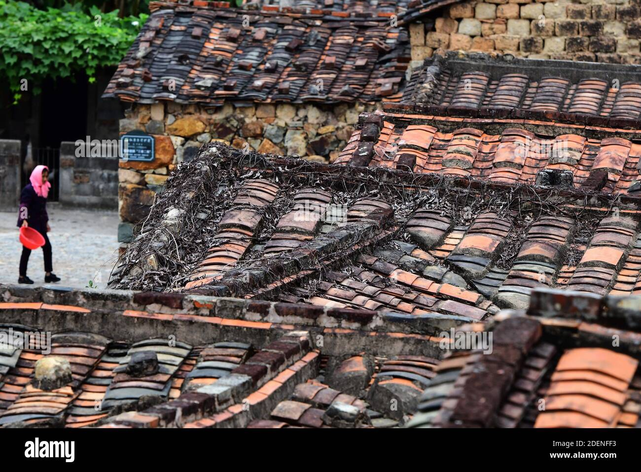 Quanzhou. 1 dicembre 2020. Foto scattata il 1 dicembre 2020 mostra una vista del villaggio di Zhangjiao nella Township di Tuling del distretto di Quan'gang, Quanzhou City, provincia del Fujian della Cina sudorientale. Zhangjiao Village, situato nella zona montagnosa nord-occidentale di Tuling Township, ha un paesaggio unico con le sue case di pietra impilate l'una sull'altra. Negli ultimi anni, il Distretto di Quan'gang ha fatto pieno uso delle caratteristiche risorse del Villaggio di Zhangjiao per sviluppare il turismo ecologico del tempo libero e promuovere la costruzione di una splendida campagna. Credit: Wei Peiquan/Xinhua/Alamy Live News Foto Stock