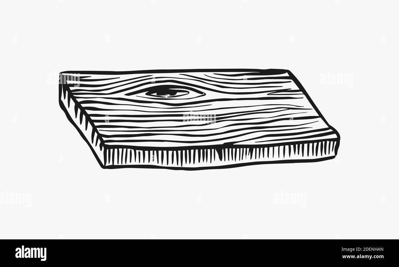 Legno o pezzo di albero. Tavola e tronchi, legname e taglio, Legna da ardere in stile vintage. Illusione vettoriale per segnaletica, etichette, logo o banner. Falò Illustrazione Vettoriale