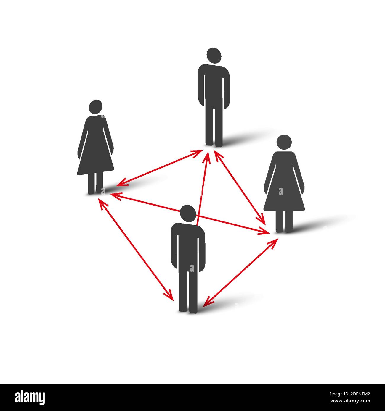 Icona delle persone che si allontanano dal social network. Mantenere la distanza di 1-2 metri. Illustrazione vettoriale. Illustrazione Vettoriale