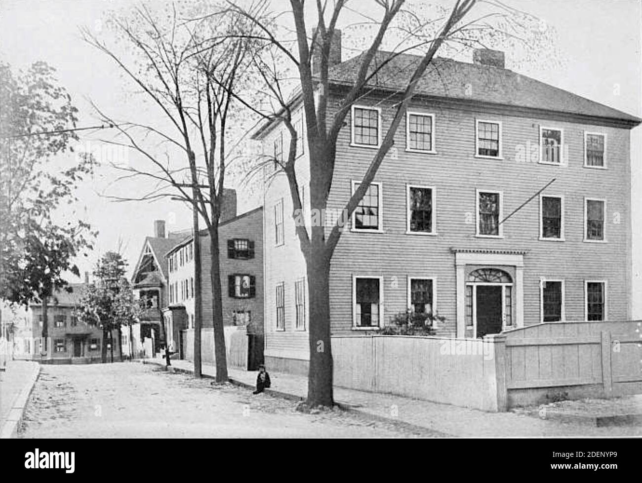 14 Mall Street a Salem - una volta casa di Nathaniel Hawthorne che visse qui dal 1847 al 1850, e dove scrisse la lettera Scarlet. Foto Stock