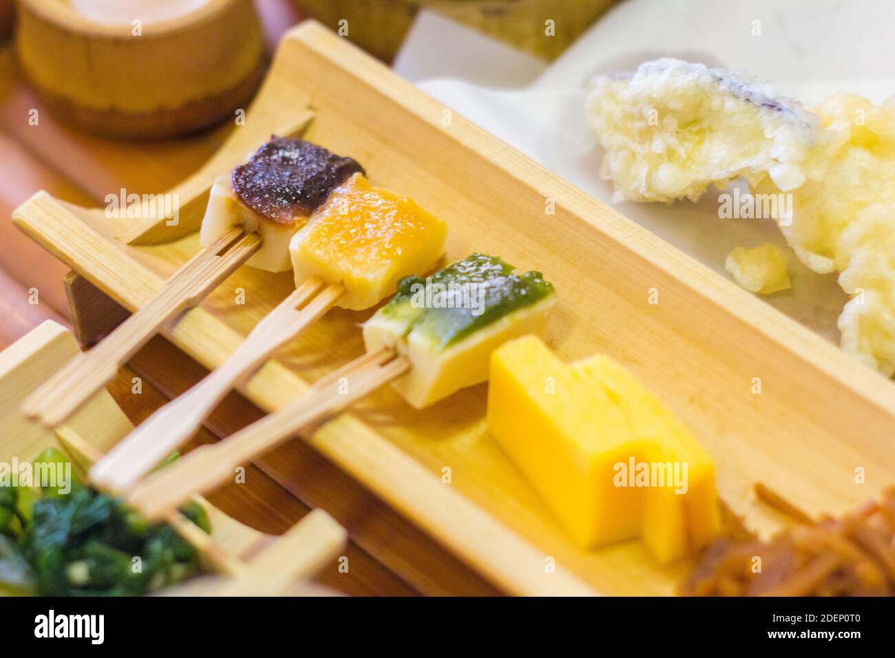 Cibo vegetariano a base di germogli di bambù in un ristorante giapponese del tempio buddista ad Aichi, in Giappone Foto Stock