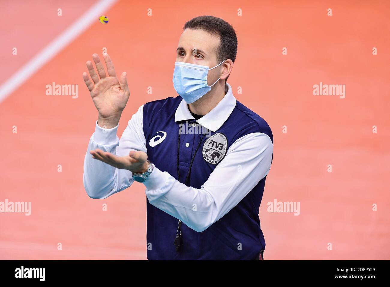 Palazzetto dello Sport, Scandicci, Firenze, Italia, 01 Dic 2020, Coin toss durante SSC Palmberg Schwerin vs Developres SkyRes Rzeszow, CEV Champions League Women volley match - Foto Lisa Guglielmi / LM Foto Stock