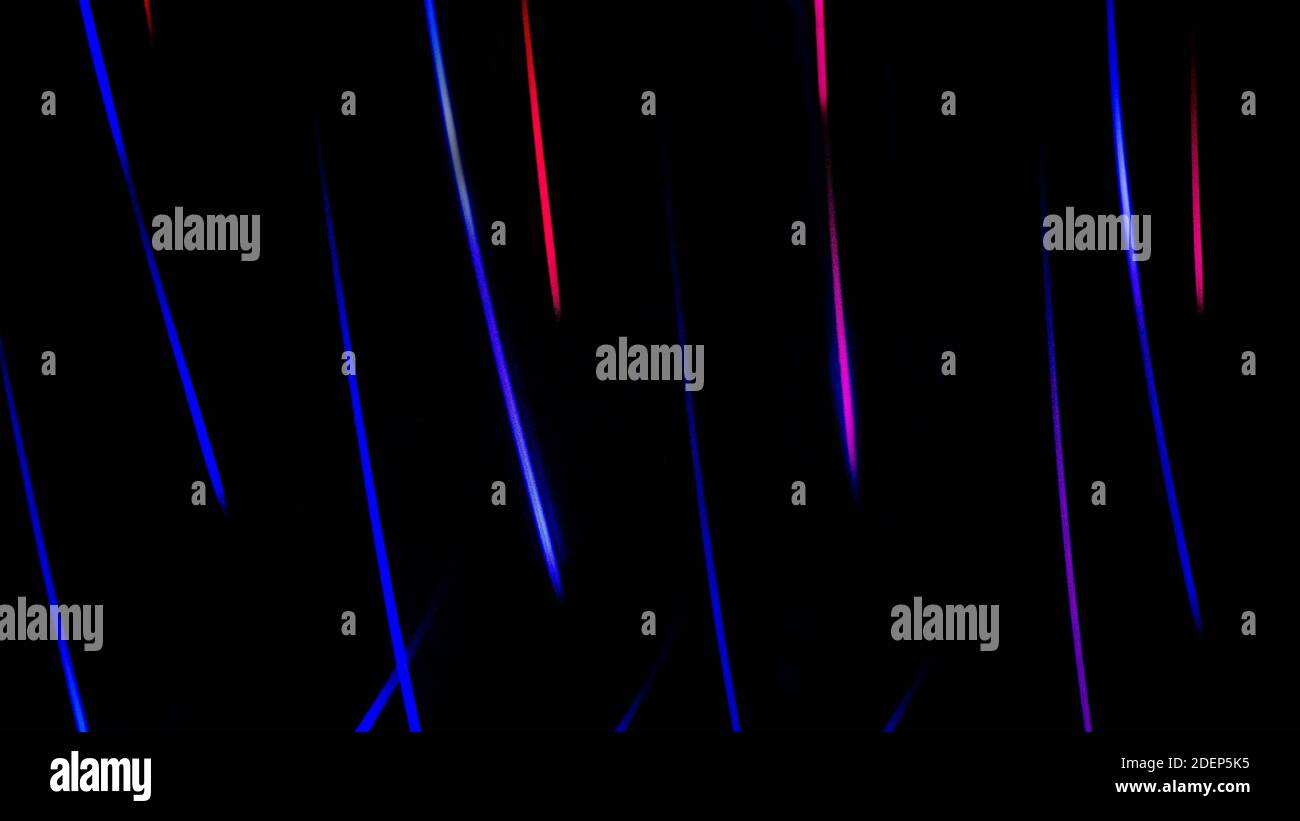 Linee blu astratte su sfondo nero, grafica 3d, sfondo. Foto Stock