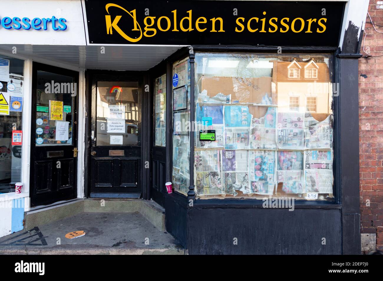 Negozio chiuso, Coronavirus 2020, a Bewdley, Regno Unito Foto Stock