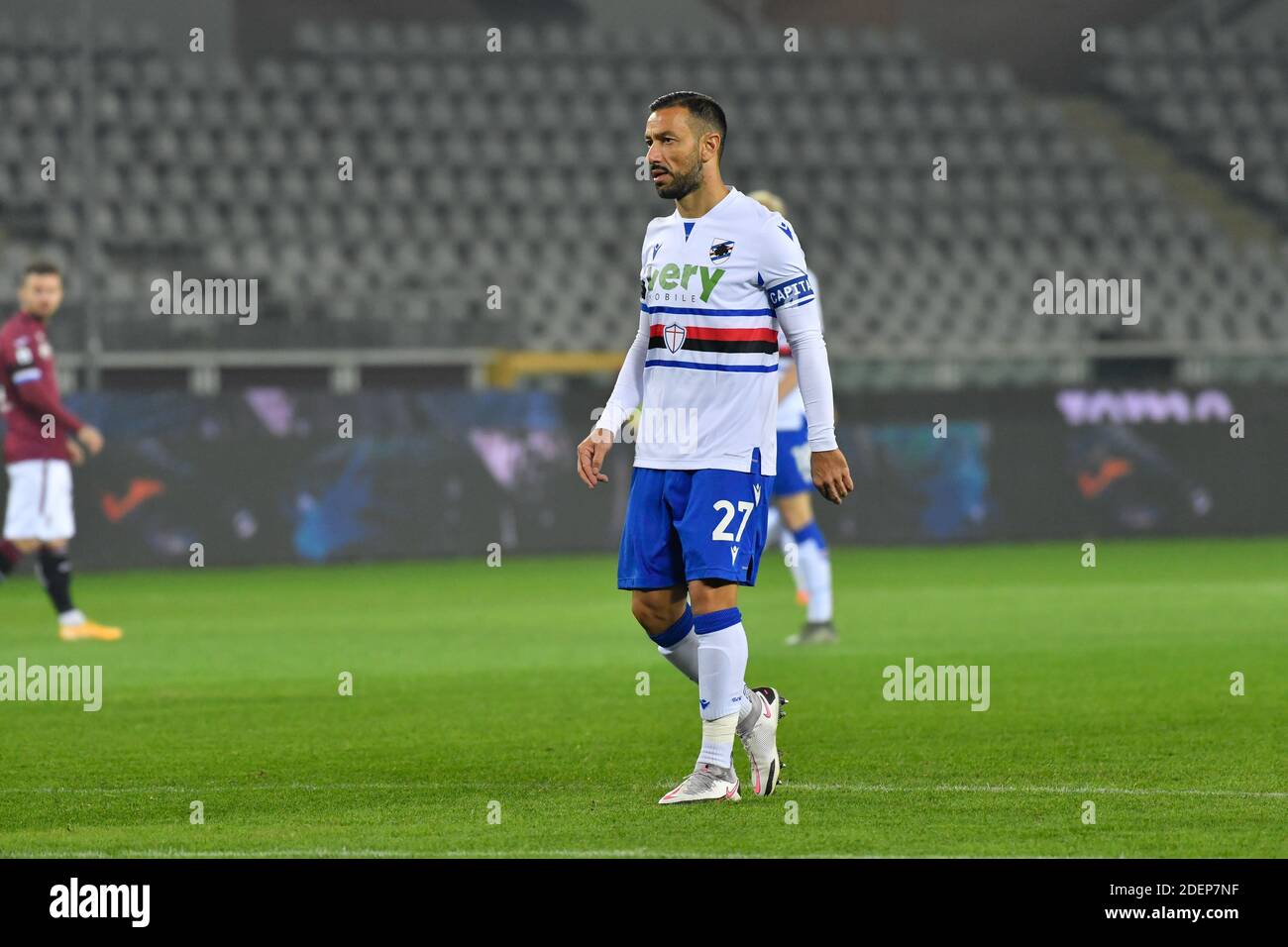 Torino, Italia. 30 novembre 2020. Fabio Quagliarella (27) di Sampdoria ha visto nella Serie UNA partita tra Torino e Sampdoria allo Stadio Olimpico di Torino. (Foto: Gonzales Photo - Tommaso Fimiano). Foto Stock