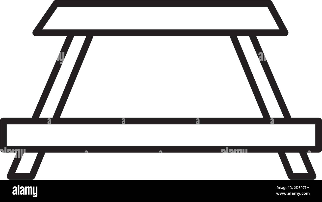 icona in legno stile tavola da campeggio Illustrazione Vettoriale