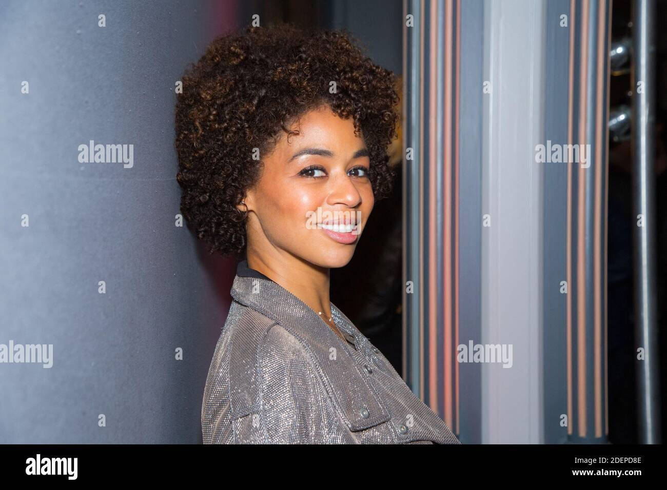 Attrice e cantante Aurele Konate dopo l'Elite Model Look Fashion Show a Parigi il 02 ottobre 2019. Foto di Nasser Berzane/ABACAPRESS.COM Foto Stock