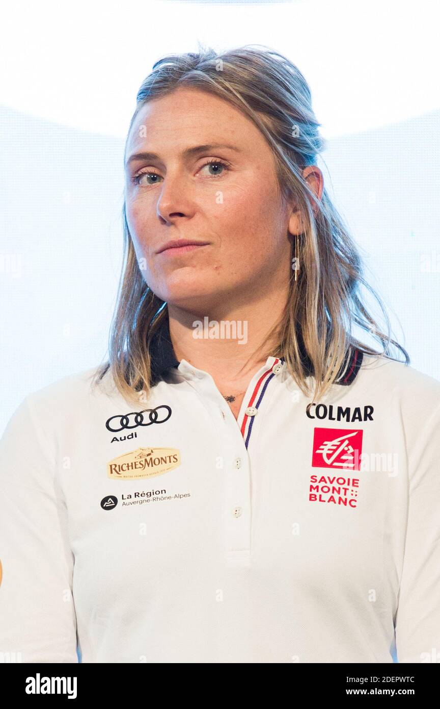 Tessa Worley Ski Alpin durante la conferenza stampa di presentazione della squadra francese di sci e snowboard al Pavillon Gabriel a Parigi il 14 ottobre 2019. Foto di Nasser Berzane/ABACAPRESS.COM Foto Stock