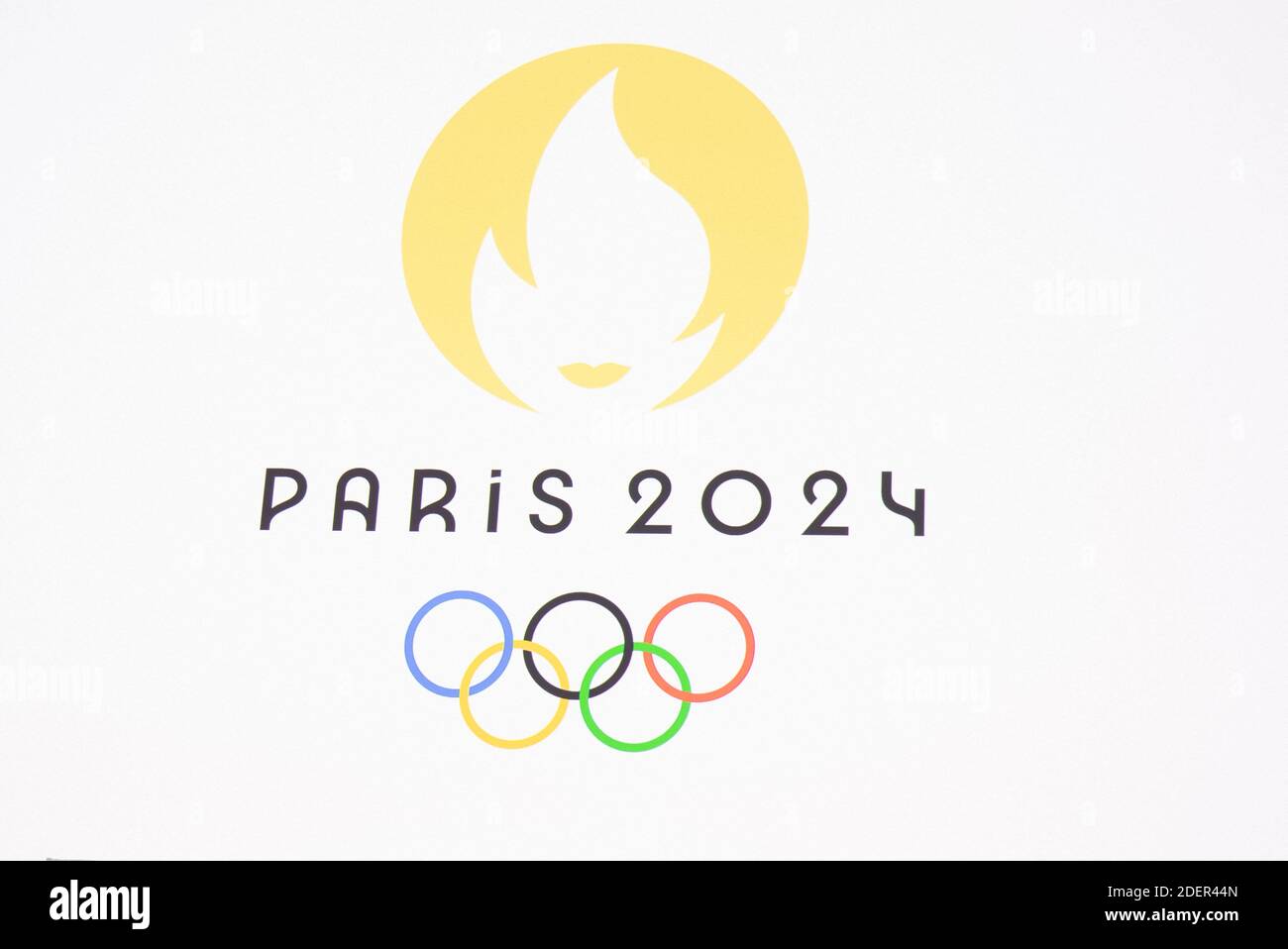 Presentazione in anteprima del logo ufficiale dei Giochi Olimpici di Parigi 2024, al teatro le Grand Rex il 21 ottobre 2019 a Parigi, Francia. Foto di Loic Baratoux/ABACAPRESS.COM Foto Stock