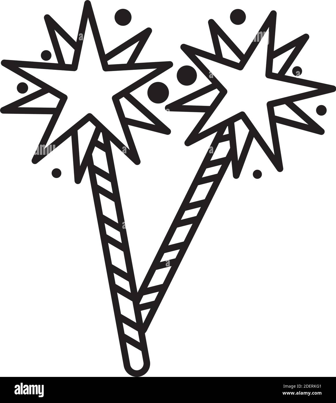 party fuochi d'artificio bastoni linea stile icona vettore illustrazione disegno Illustrazione Vettoriale