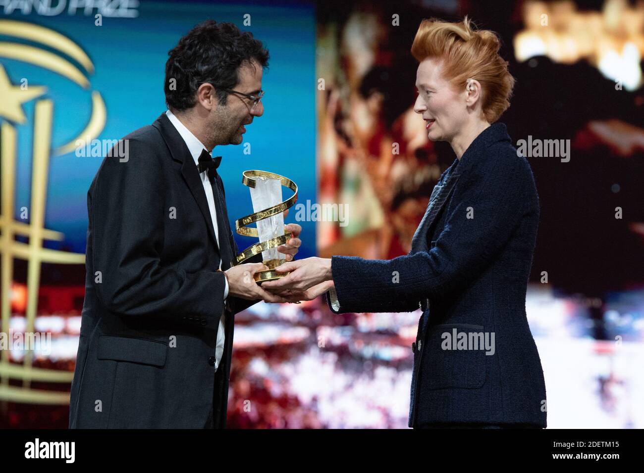 Vincitore dell'Etoile d'Or per la Valle delle anime Nicolas Rincon Gille e Tilda Swinton alla cerimonia di chiusura del Red Carpet durante il 18° Festival Internazionale del Cinema di Marrakech, in Marocco, il 07 dicembre 2019. Foto di Aurore Marechal/ABACAPRESS.COM Foto Stock