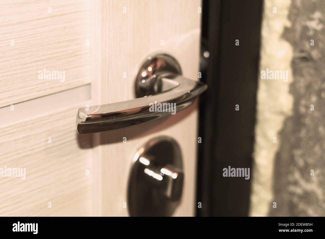 La porta e la porta nuova durante il rinnovo dell'appartamento Foto Stock