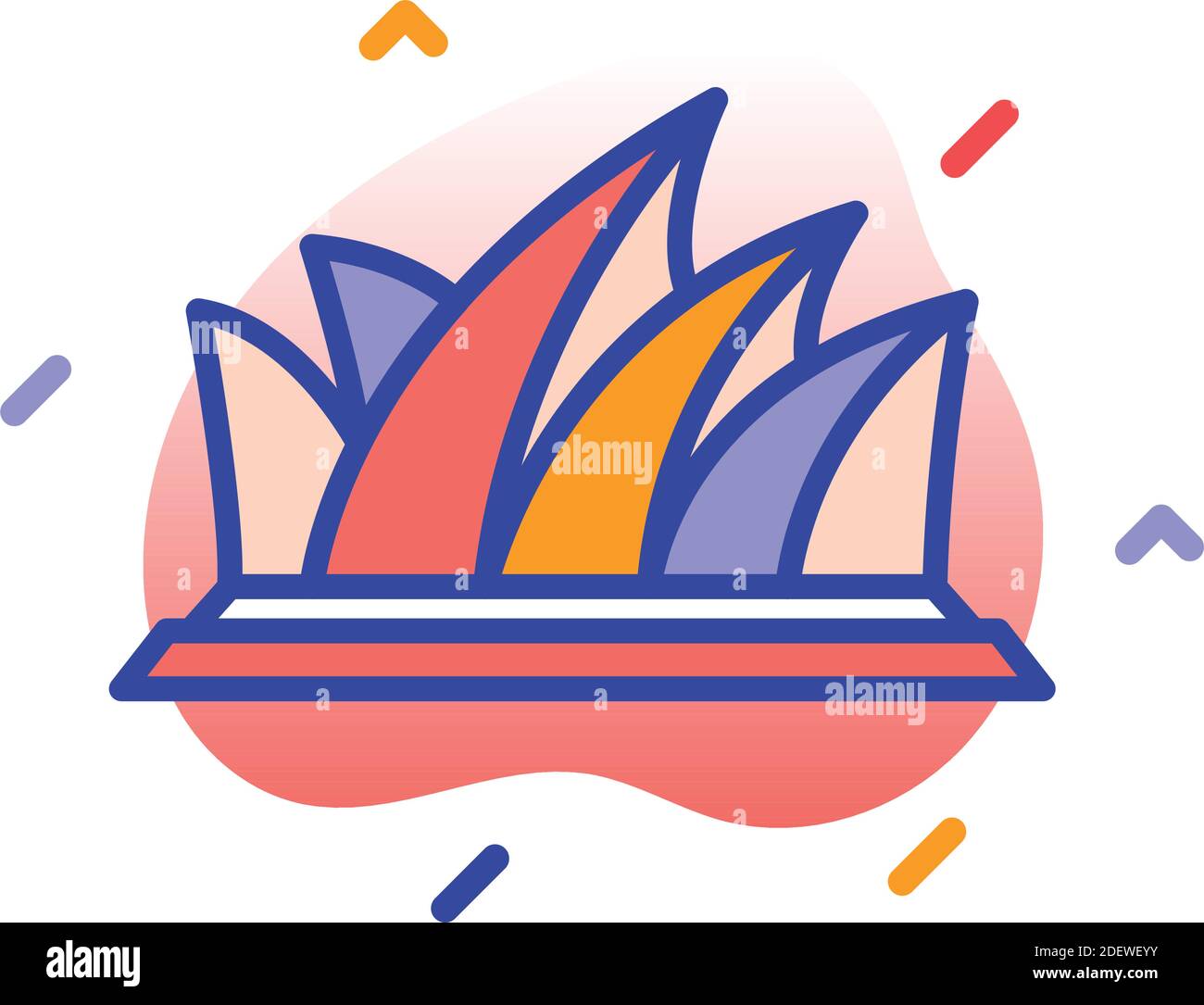 Sydney Opera House, Australia, Sydney Opera, icone vettoriali completamente modificabili Illustrazione Vettoriale