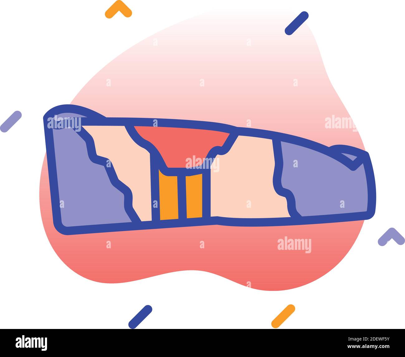 White Cliffs, dover, Gran Bretagna, Inghilterra icone vettoriali completamente modificabili Illustrazione Vettoriale