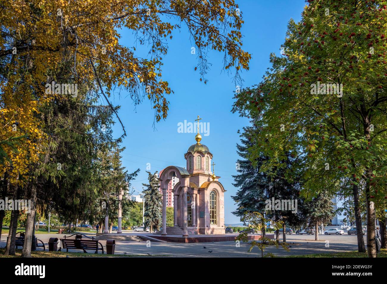 Kemerovo, cappella ortodossa dell'icona della madre di Dio 'gioia per tutti coloro che piangono', Kemerovo regione-Kuzbass Foto Stock