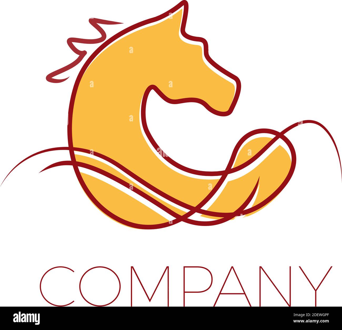 Vettore segno cavallo disegno con linee Illustrazione Vettoriale