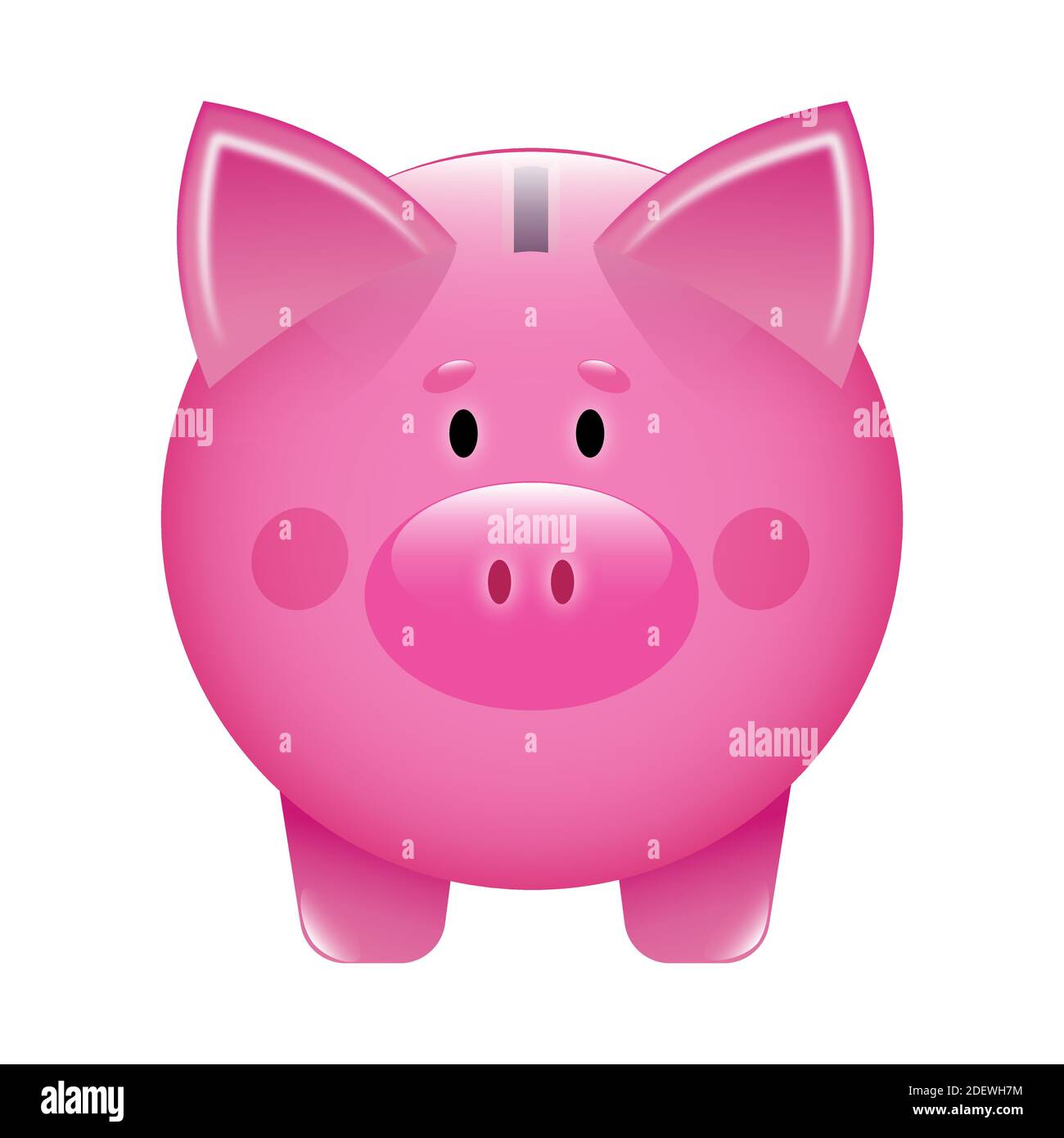 Piggybank. Icona in stile cartoon. Concetto di servizi bancari o aziendali. Illustrazione vettoriale isolata su sfondo bianco. Illustrazione Vettoriale