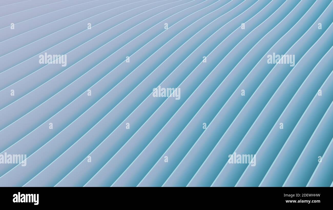 Sfondo moderno di onde blu chiare di molte superfici Foto Stock