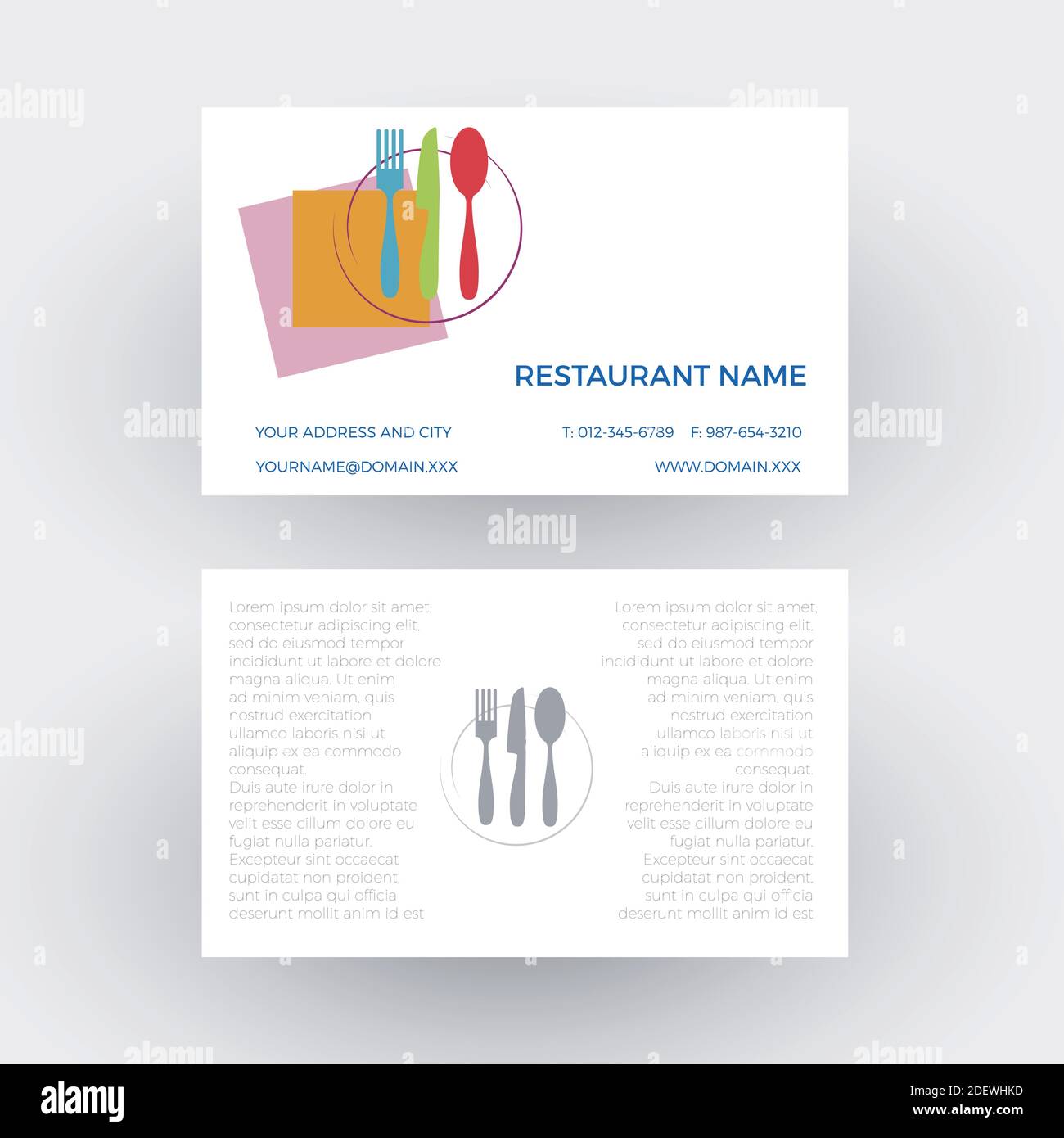 Vector Abstract segno ristorante. Biglietto da visita Illustrazione Vettoriale
