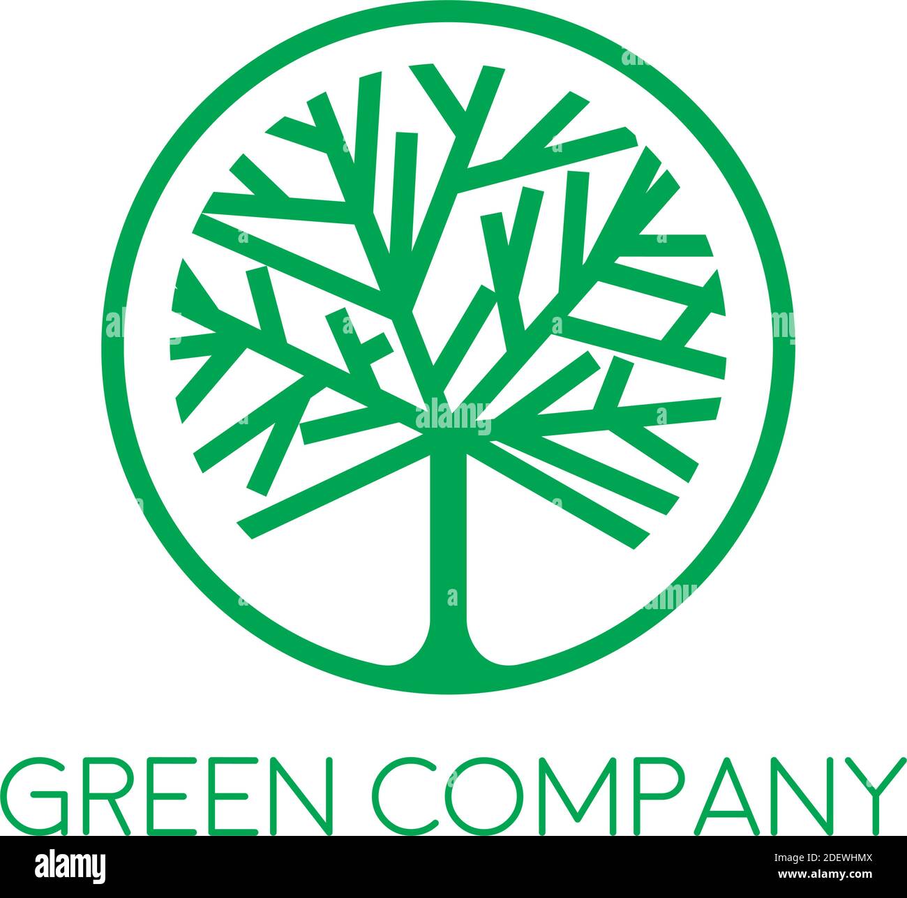 Segno albero verde, aziende forestali Illustrazione Vettoriale