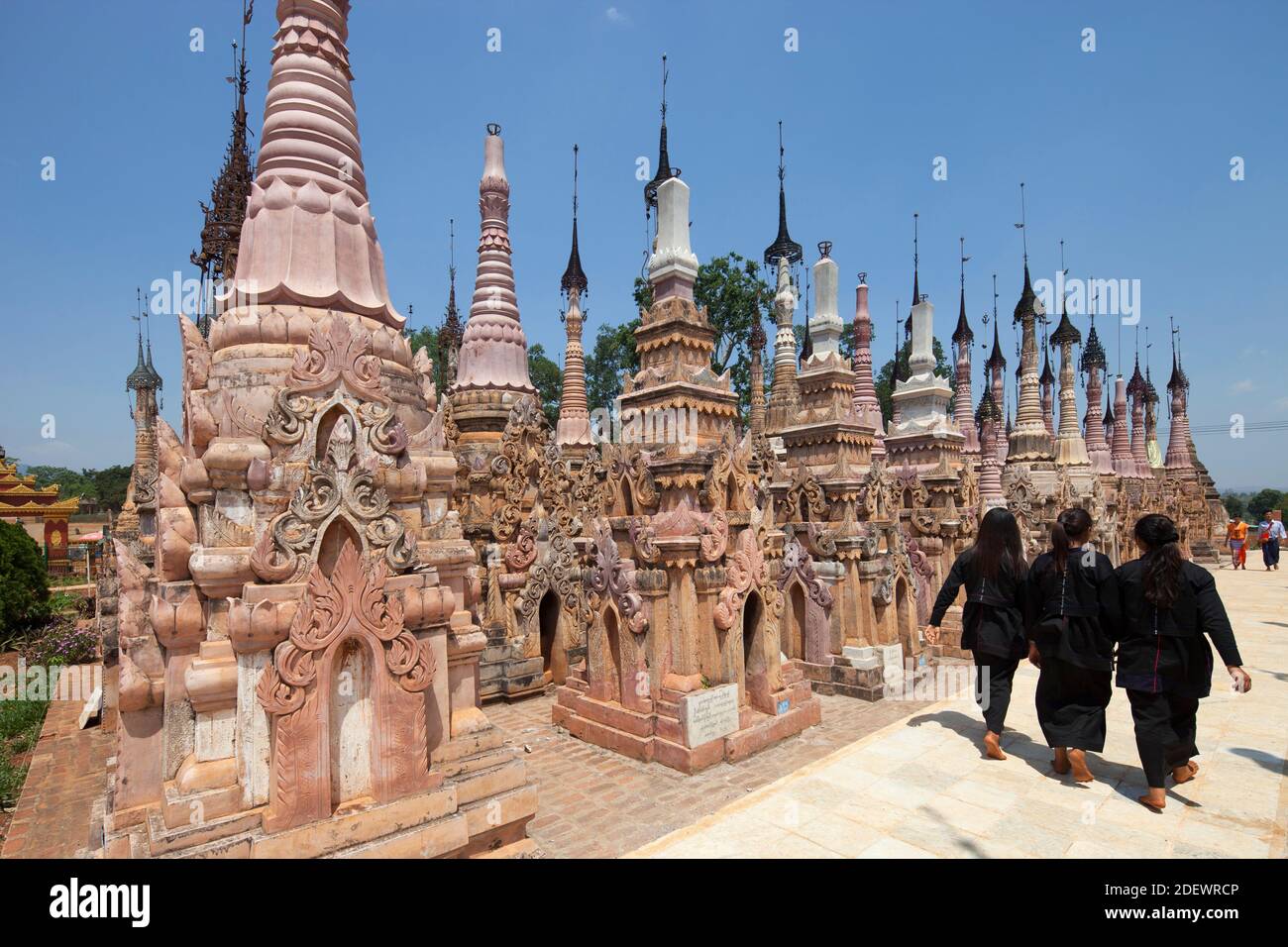 Stupa di Kakku, area del lago di Inle, stato di Shan, Myanmar, Asia Foto Stock
