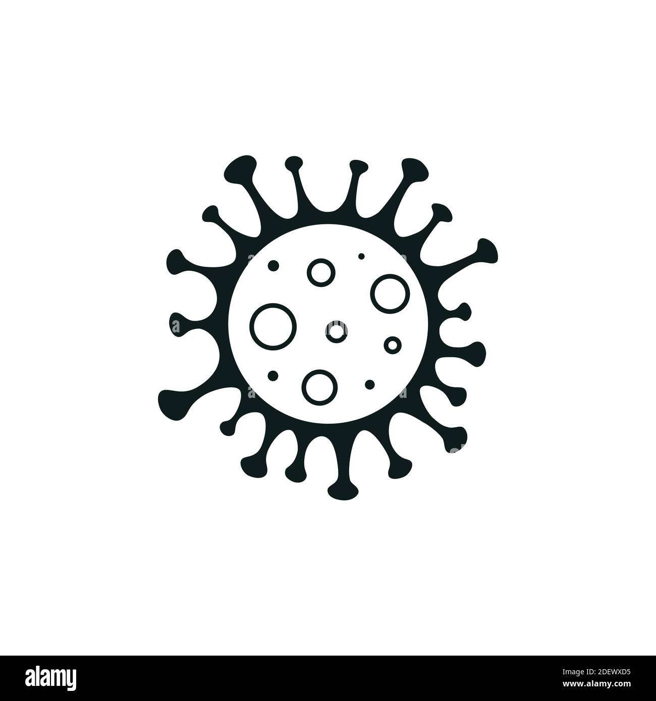 Icona di Coronavirus covid 19 semplice. Illustrazione vettoriale dei progetti. Illustrazione Vettoriale